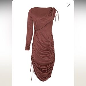 Ruched One Shoulder Dress